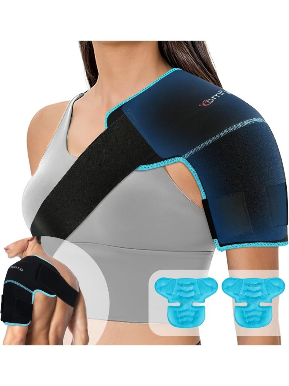 Shoulder Ice Pack Wrap for Pain Relief | Adjustable Brace for Comfort & Support